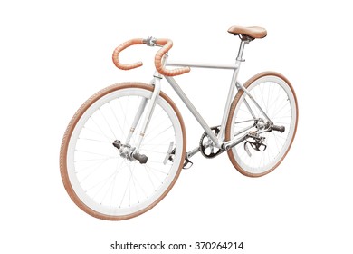 Vintage Bike Isolated On White Background With Clipping Path