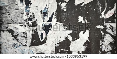 Vintage Billboard With Torn Poster, Paper, Ads, Stickers Wide Background Or Texture. Urban Creative Wallpaper For Design. Abstract Web Banner.