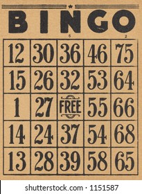 Vintage Bingo Card