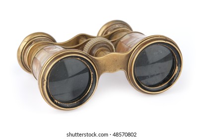 Vintage Binoculars Isolated On White