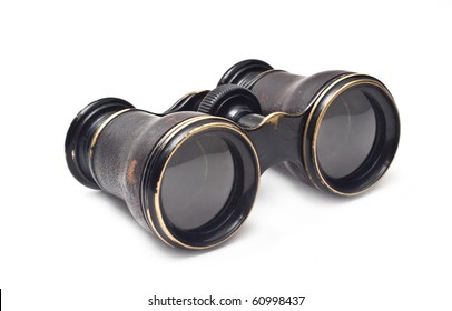 Vintage Binoculars Isolated On White Background