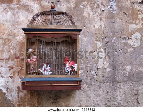 Vintage Bird Cage Decoration Outside Old Royalty Free Stock Image