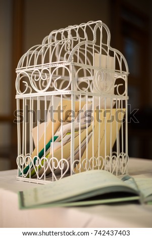 Vintage Bird Cage Wedding Reception Used Stock Photo Edit Now