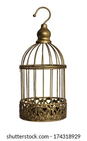 Vintage Birdcage Isolated On White Background