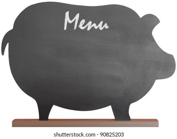 Vintage Black Chalkboard Message Board For Kitchen or Restaurant Menu Or Notes, Retro Object Isolated With Clipping Path On White Background