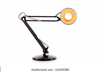 Vintage Black Desk Lamp Isolated On White