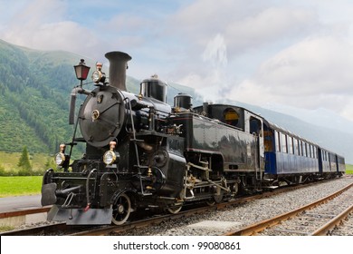 Vintage Black Steam Powered Railway Train