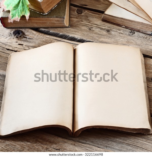 Vintage Books Open Blank Book On Stock Photo Edit Now 322116698