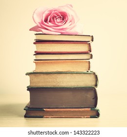 Vintage Books And Rose