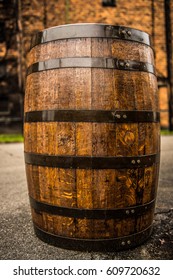 Vintage Bourbon Barrel On The Bourbon Trail In Kentucky. 