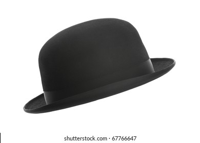 Vintage bowler hat isolated on white