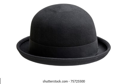 Vintage bowler hat isolated on white