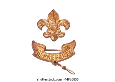 Vintage Boy Scouts Of America Badge Isolated On White