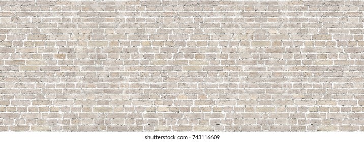 Vintage brick wall panoramic background texture. Home and office design backdrop