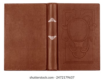 Vintage brown book with embossed on an isolated white background
 - Powered by Shutterstock