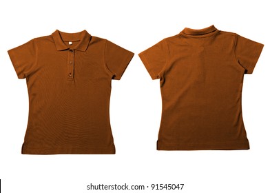 brown polo shirt