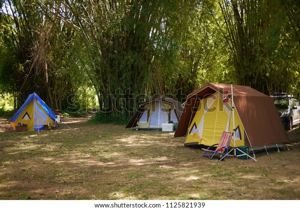 Vintage Cabin Tents Wood Stock Photo Edit Now 1125821939