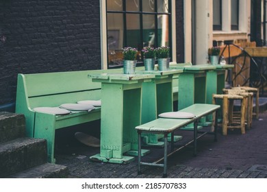 Vintage Cafe Outside Dining, Farmhouse Style Seating