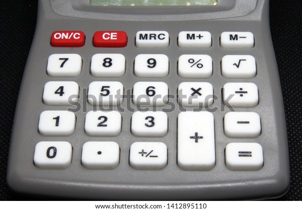 Vintage calculating tool. Calculator office\
tool. Old calculator.