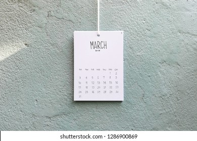 Vintage Calendar 2019 Handmade Hang On The Wall, March 2019