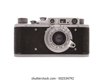 Vintage Camera Isolated On White Background.