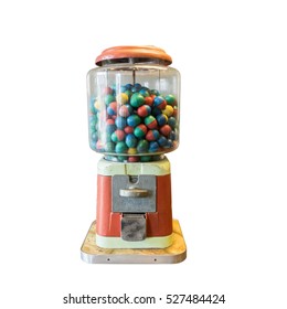 Vintage Candy Machine Isolated On White Background