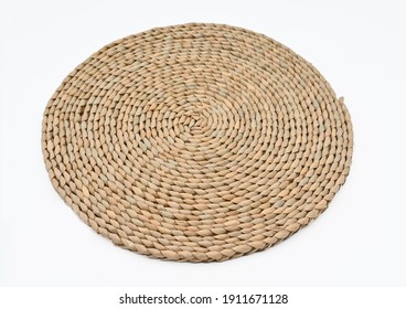 Vintage Cane Table Mat With Isolated White Back Ground Full Depth Of Field