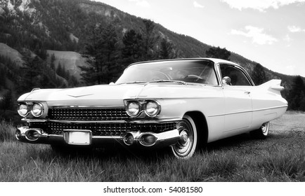 Vintage Car In Black And White