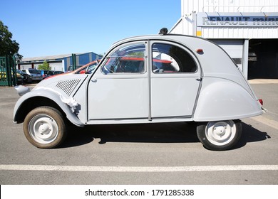 Vintage Car Citroen 2CV, 1960, Motor Show In Nancy, France, 07-26-2020