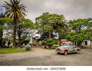 A Vintage Car In Colonia, Uruguay