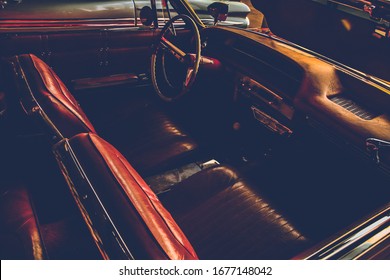 Vintage Car Interior To Show A 1920's Cinematic Moody Themed Background