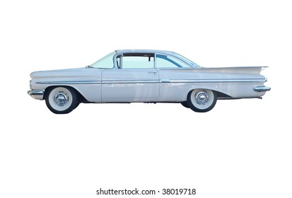 Vintage car isolated on a white background