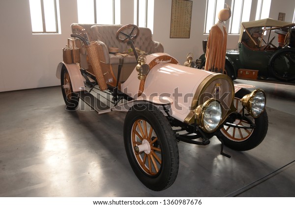 Vintage car, oldtimer in the\
Automobile Museum in Malaga, Malaga province, Spain, 6th February\
2019