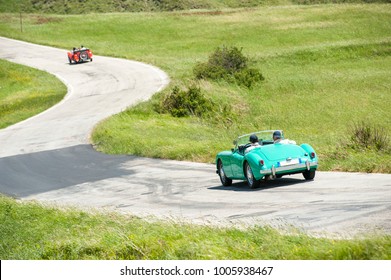 Vintage Car On Winding Road