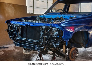 vintage car rebuild , panel beating the exterior and assembly - Powered by Shutterstock