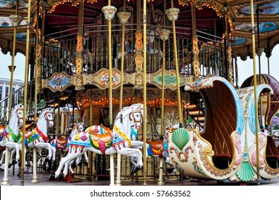 Vintage carousel. Photo taken in Paris, France.