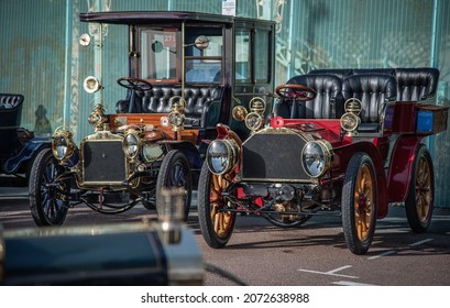 Vintage Cars from the 1900's parked up on a historic show of classic cars London to Brighton, East Sussex, UK. - Powered by Shutterstock