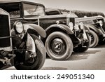Vintage cars, black and white