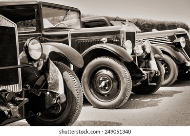 Vintage Cars, Black And White