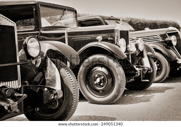 Vintage Cars Black White Stock Photo (Edit Now) 249051340