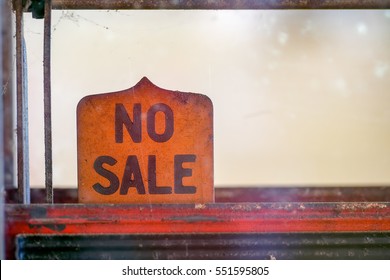 Vintage Cash Register With No Sale Sign Showing