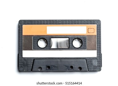 Vintage Cassette Tape Isolated White Background