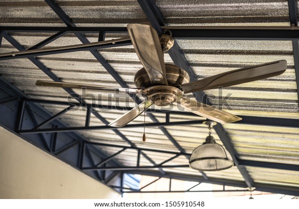 Vintage Ceiling Fan Used Decorate House Stock Photo Edit