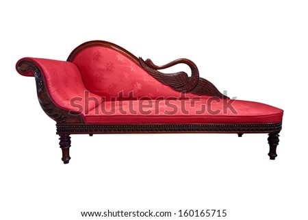 Vintage chaise longue isolated on white