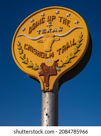 Vintage Chisholm Trail Sign In Georgetown Texas