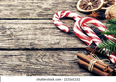 Vintage Christmas Decorations With Candy Canes