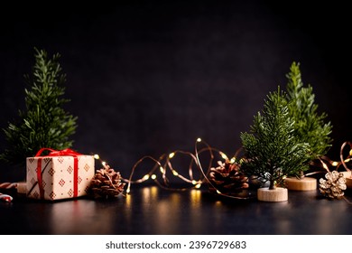 Vintage Christmas design and decoration on a black background. - Powered by Shutterstock