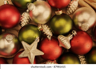 Vintage Christmas Ornament Background