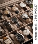 Vintage, chronograph and diver watches collection. All packed in a luxury box.