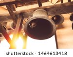 vintage church bell under tower old christian church in Thailand